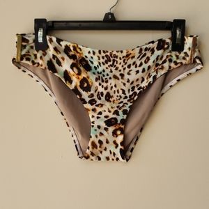 EUC VS Aqua Leopard Bikini Bottoms